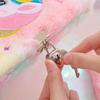 2025 Unicorn A5 Plush Diary with Lock - Cute Cartoon Kids' Writing Notebook