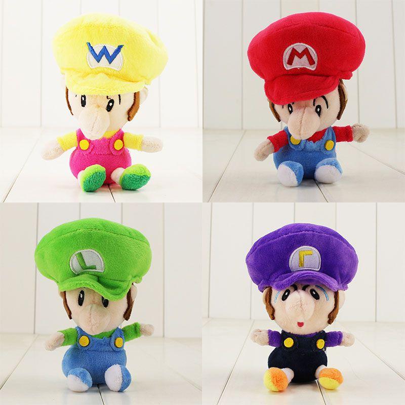 Adorable Super Mario Bros Baby Mario Luigi Plush Toy Stuffed Doll 6.7" Gift