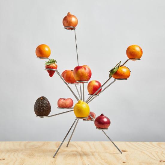 Εκρηκτική Φρουτιέρα Τέχνης Επιπλέων Σταντ Επίδειξης Φρούτων Πλήρης Αερισμός 360 Μοιρών Διατηρεί Φρέσκα Μεταλλική Γλυπτική για Κουζίνα Τραπεζαρία Κεντρικό Κομμάτι