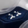 925 Sterling Silver Fishtail Stud Earrings - Niche High-End Design for Women's Ear Care