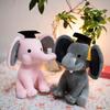 Graduation Hat Elephant Plush Toy Sitting Elephant Plushie Stuffed Animal Doll