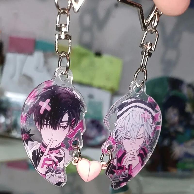 Anime ALIEN STAGE IVAN TILL Portachiavi Cosplay Unisex Magnete a Cuore in Acrilico Portachiavi 2 Pezzi/set Portachiavi Accessori Borsa Regalo