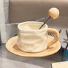 Luxury Ceramic Coffee Cup and Saucer Set with Spoon