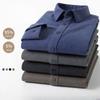 Camicia da Uomo, Camicia Calda in Lana, Manica Lunga, Camicia da Pendolare per Mezza Età, Primavera e Autunno, Business Casual