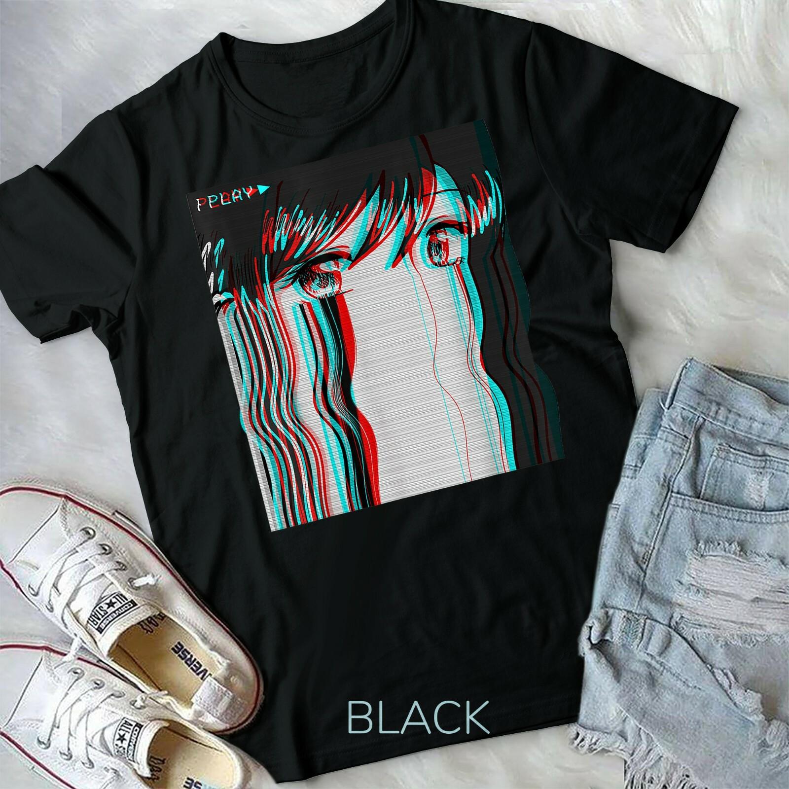 Vaporwave Aesthetic Anime Girl Retro Eboy Egirl Harajuku Unisex Form T-shirt L