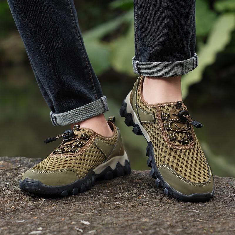 Men Hiking Sports Shoes Breathable Mesh Sneakers for Camping Trekking Man Trainers Outdoor Sports Shoes Anti-slip Hiking Shoes