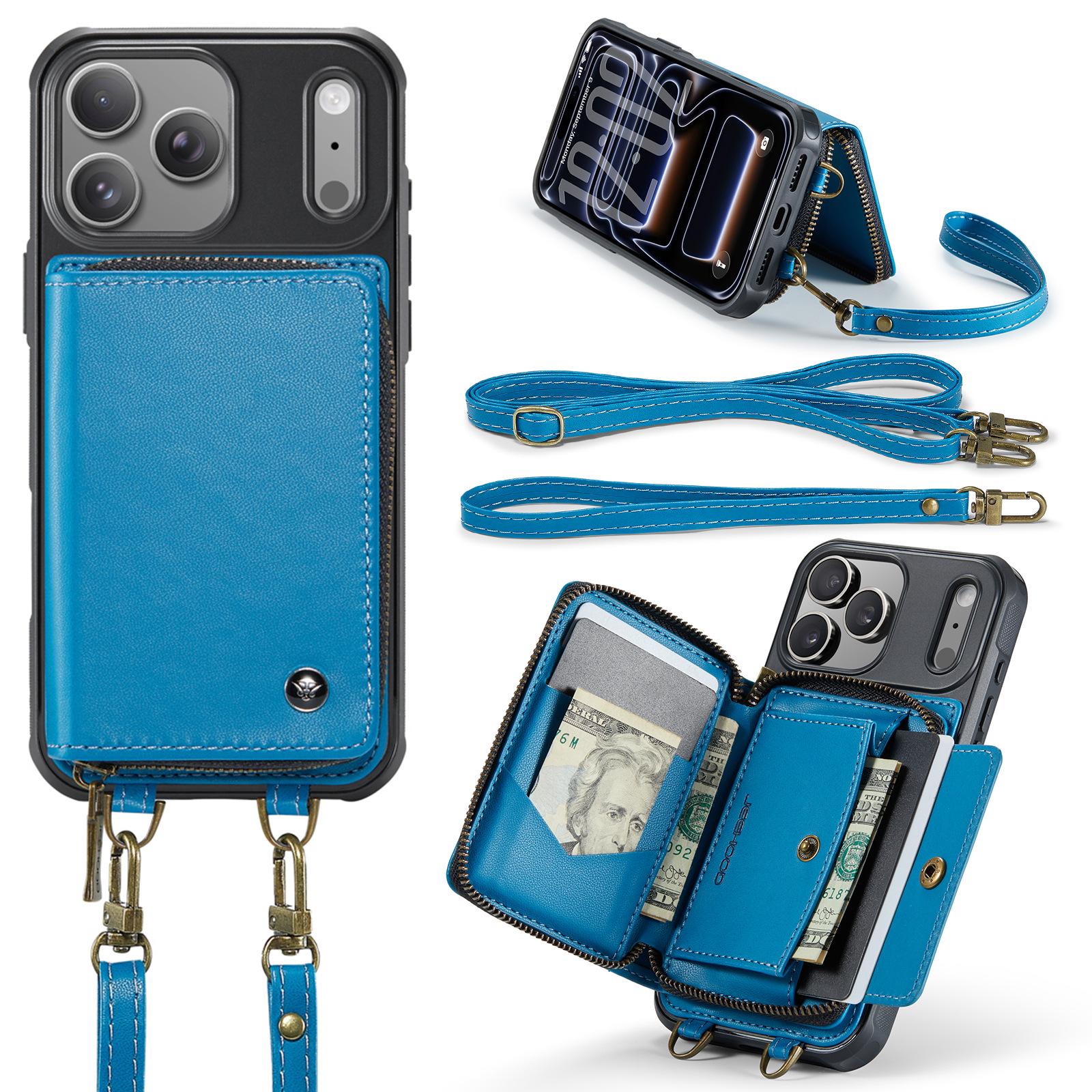 

Compatible Apple iPhone Case: 17/16 Pro Max Zipper Card Holder, 15/14 Pro Crossbody, 13/12 Hand-held 15 Pro