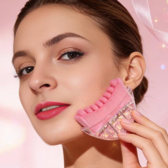 Lymphatic Contour Face Brush, Lymphatic Drainage Brush for Skin Sculpting Lifting, Ergonomic Massager Scrubber for Face, Chin, Neck