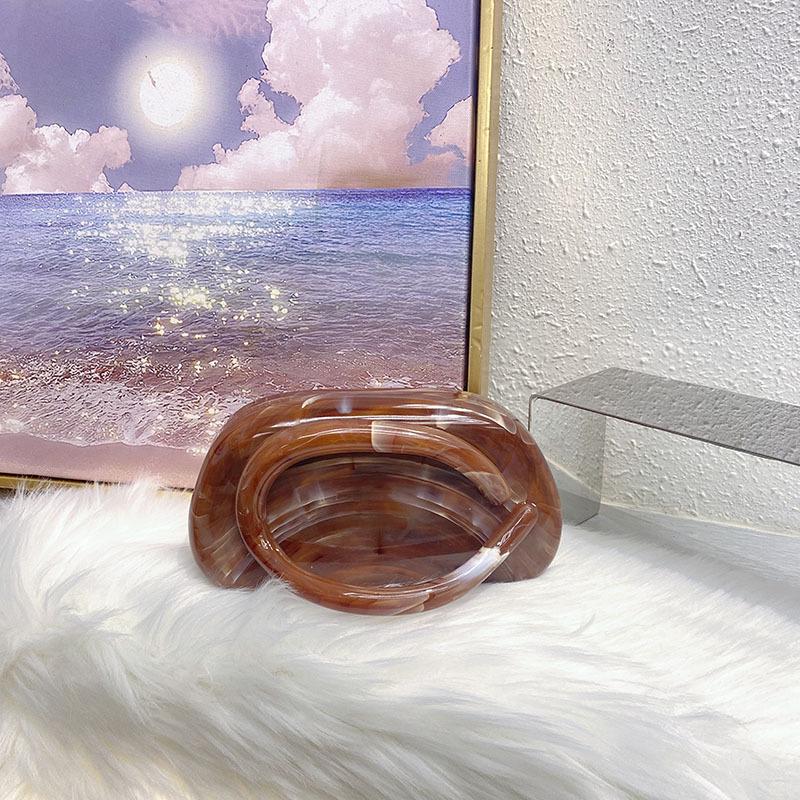 

Trendy High-End Marble Pattern Acrylic Women s Crossbody Clutch