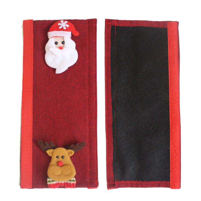 2Pcs Christmas Refrigerator Handle Cover Santa Claus Microwave Oven Door Handle Anti-Slip Protective Cover Decoration