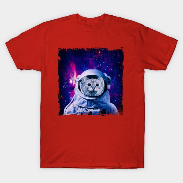 Unisex Fashion TShirt Astronaut Cat Print TShirt Plus Size S-5XL T-Shirt 100%Cotton Tops O Neck Short Sleeve Tees