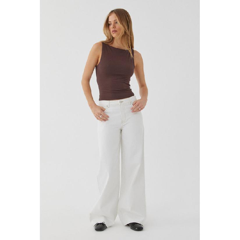 Washed vintage straight high-waisted wide-leg loose drapey versatile women s jeans S