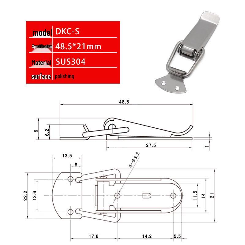Stainless Steel Spring Snap Latch Padlock Buckle (DKB/DKC Series)