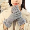 Premium Women's Fleece Touchscreen Gloves - Warm & Stylish for Fall/Winter, Korean Design