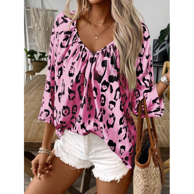 

2026 European & American Leopard Print Fashion Women s Shirt L