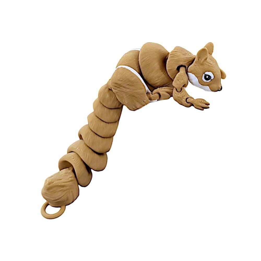 Movable Joints Squirrel Model Toys Cartoon 3D Articulated Squirrel Toys  Birthday Gift