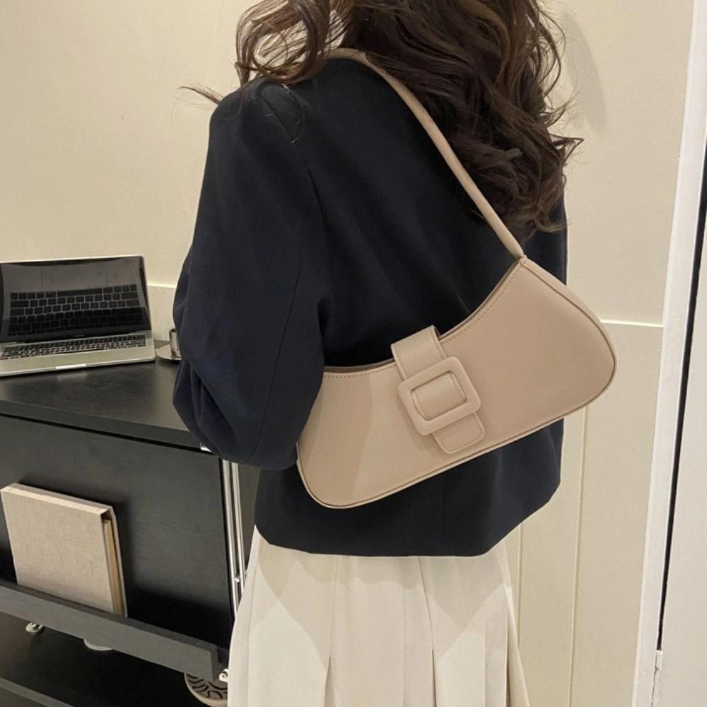 Large Capacity Half-moon Tote Bag PU Leather Ladies Luxury Handbags Underarm bag Women  Women