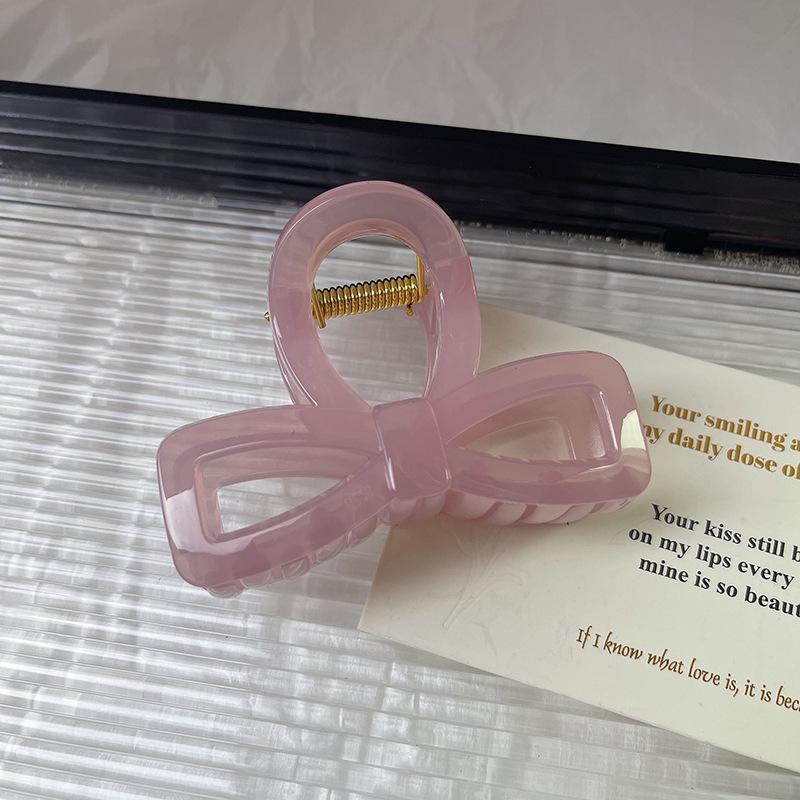 Acrylic Bow Hair Clips Korean Woman Hair Claw Clip Hollow Elegant Hair Pin Temperament French Hair Accessories Gifts Party Jewelry