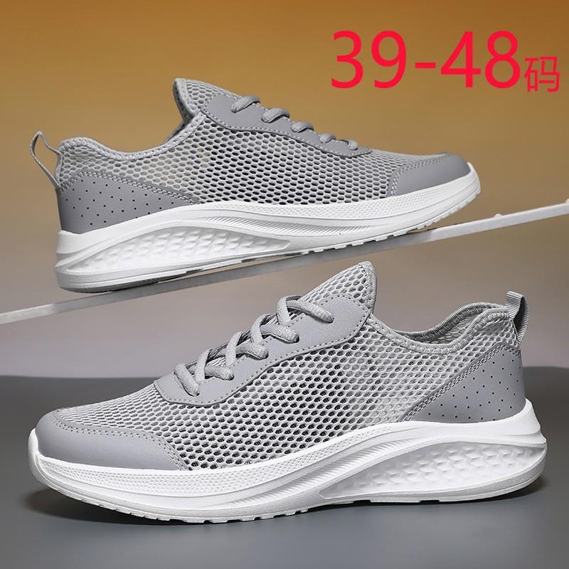 47 Hollow mesh shoes breathable thin lightweight casual sports shoes large size 48 travel running shoes men