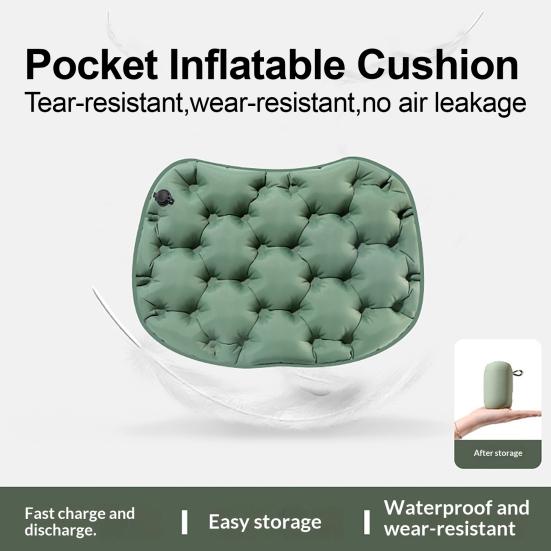Portable Inflatable Seat Cushion Lightweight Stadium Seat Pad Travel Air Seat Cushion