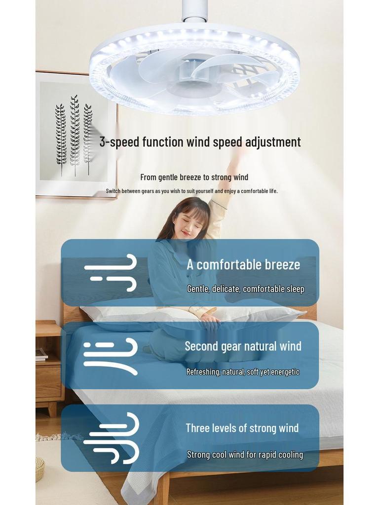 E27 Schraubkristall LED Deckenventilatorleuchte mit Fernbedienung für Schlafzimmer & Küche