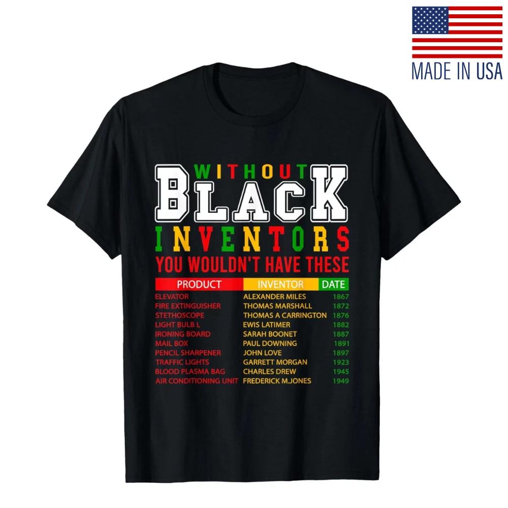 History Of Forgotten Black Inventors Black History Month T- Shirt M