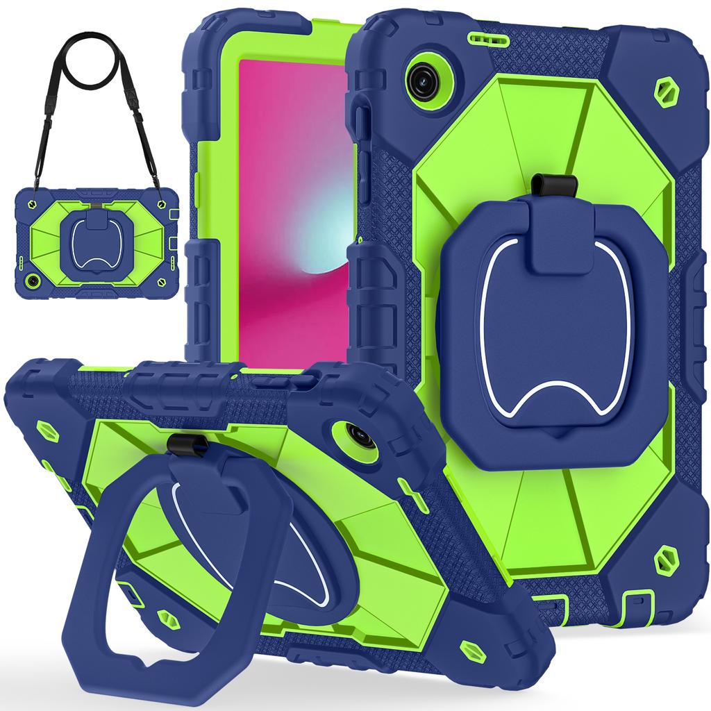 Heavy Duty Case for T-Mobile REVVL Tab 2 2025 10.1 Inch Rotatable Handle Grip Rugged Stand Cover Shockproof with Shoulder Strap