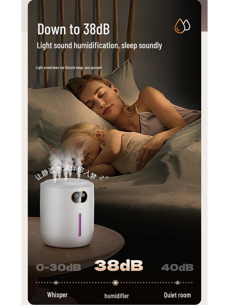 Ultraviolet Antibacterial Rechargeable Humidifier: Silent, Large-Mist, Ideal for Bedrooms & Safe for Pregnant Women & Babies.