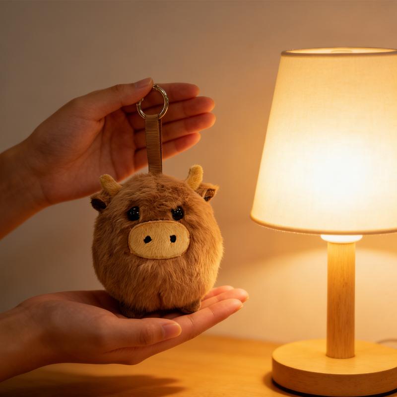 10Cm Kawaii Brown Cow Plush Toys Keychain Bag Pendant Super Cute Animal Dolls Multifunctional Decorative Pendant Gifts For Child