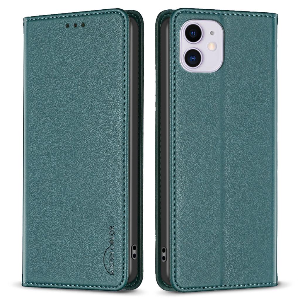 BINFEN COLOR BF18 For iPhone 11 PU Leather Drop-proof Stand Cover Card Holder Phone Case
