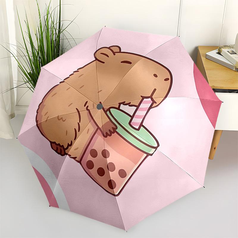 

Boba Bear, Bubble Tea Automatic Opening and Closing, 8 rib Structure Portable Umbrella, Suitable for Men and Women in All Seasons Perfect G
