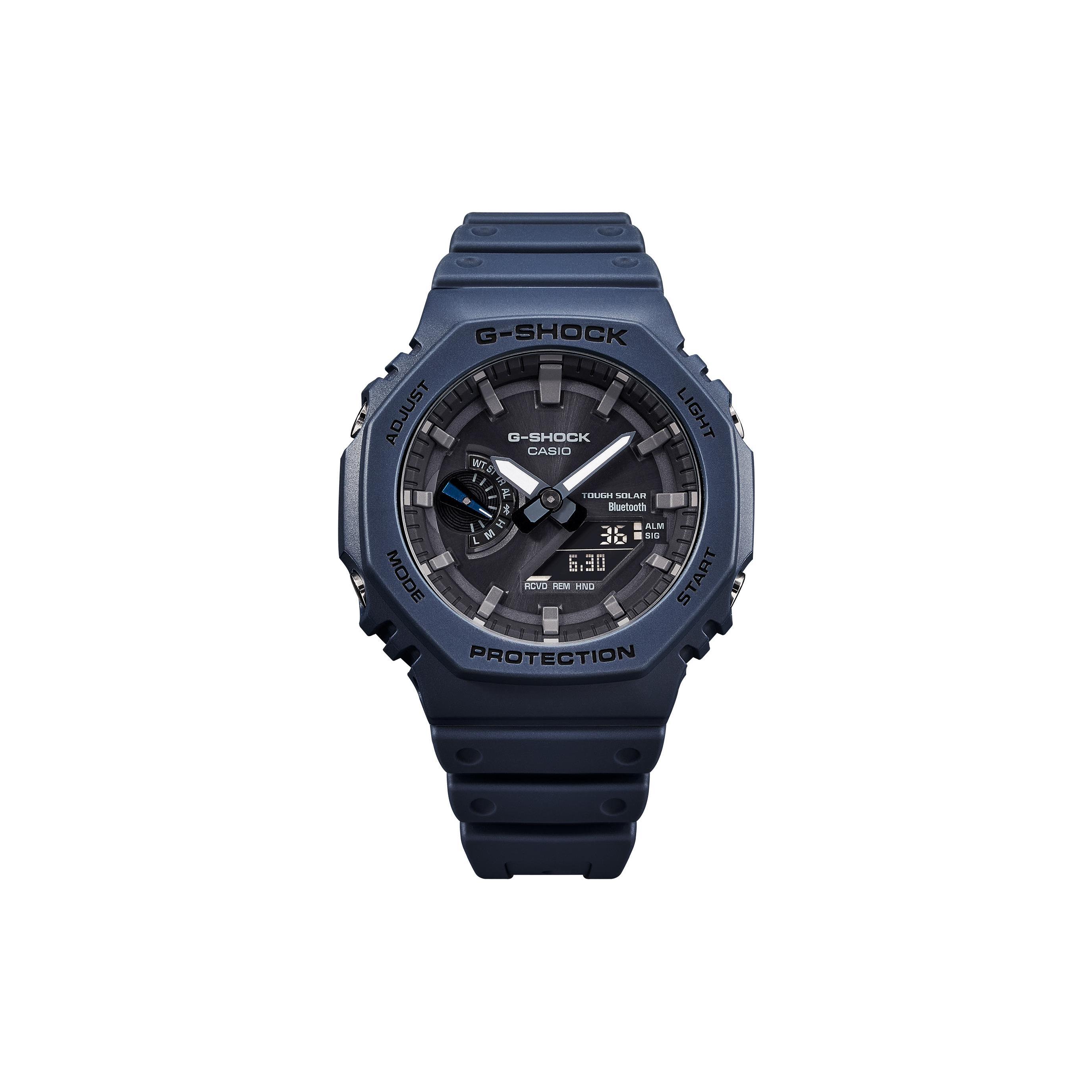 CASIO Men Liquid Crystal/Analog Dual Display Series 45.4mm Black Watch GA-B2100-2AJF GA-B2100-2AJF Blue Strap