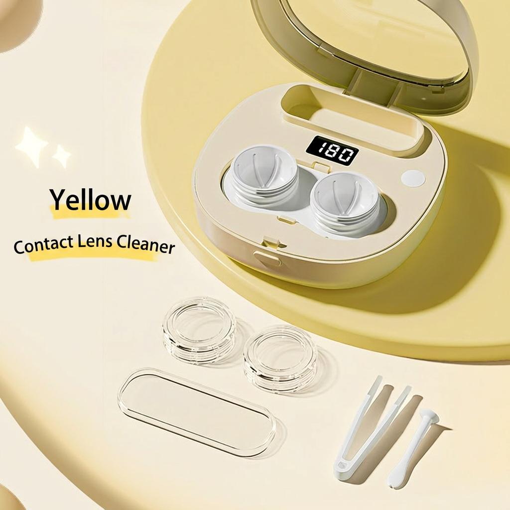 Rechargeable Contact Lens Cleaning Case Compact High Frequency Vibration Lens Cleaner Automatic Contact Lens Cleaner