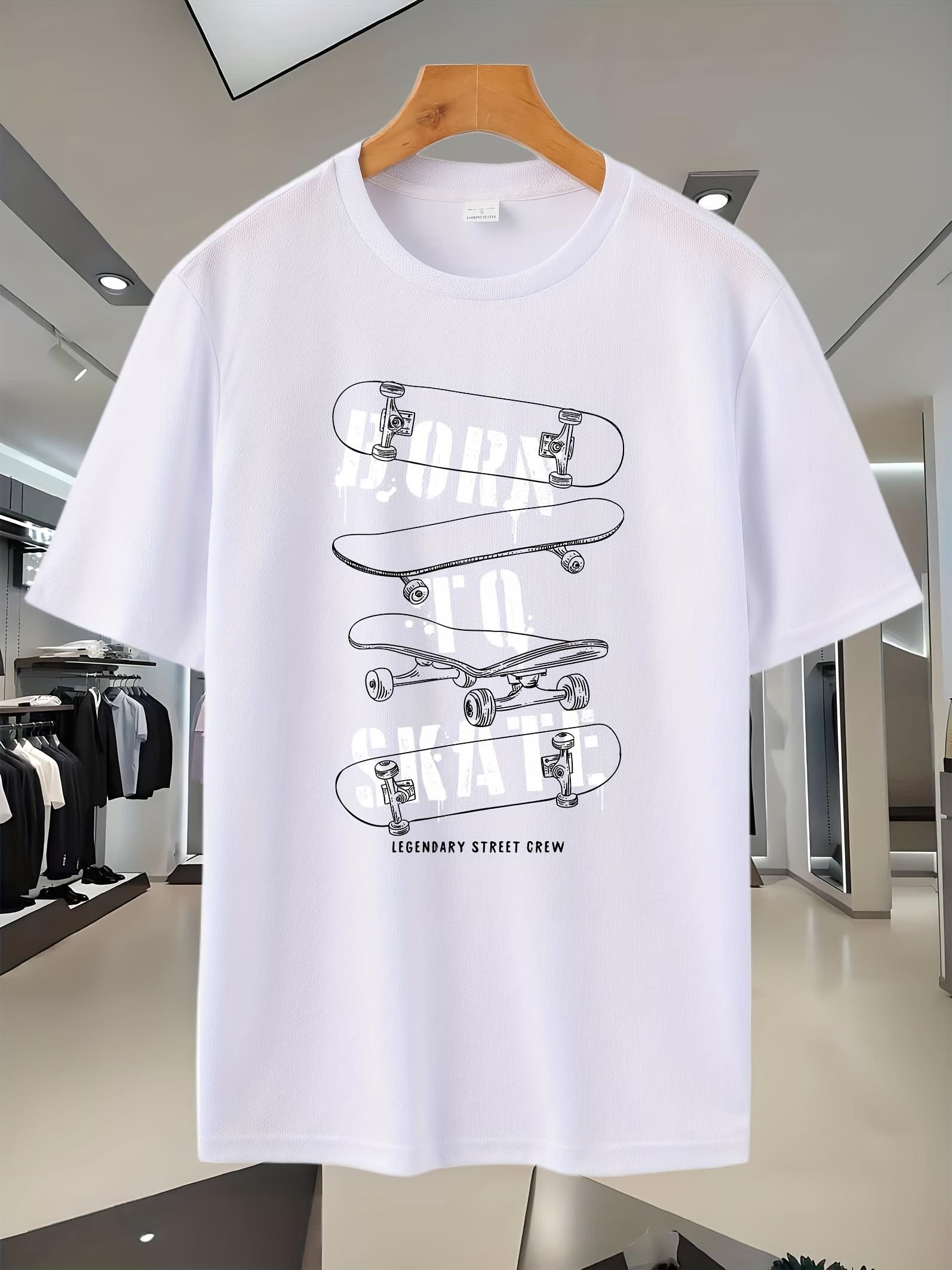 

56C Skateboard Graphic Print T-shirt - Breathable Mesh Fabric XL