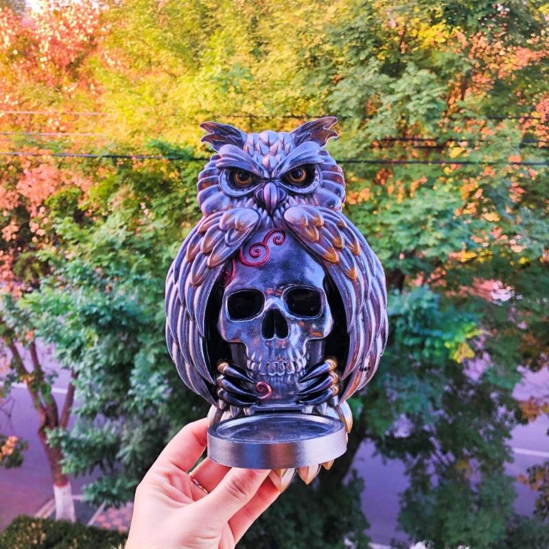 Stampi Portacandele Gufo e Teschio Creativi Decorazione Murale Silicone Stampo Porta Candela per Realizzazione Fai da Te Portacandele