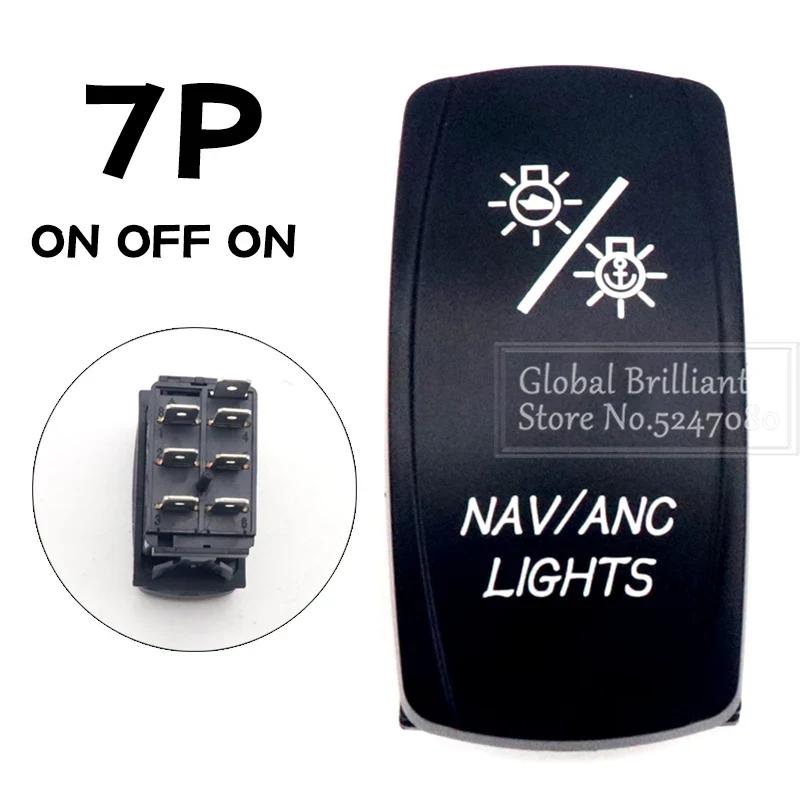 For Car Truck Marine 12V/20A 24V/10A Boat Rocker Switch Toggle 5Pin SPST / 7Pin DPDT ON-Off Switch with LED Light