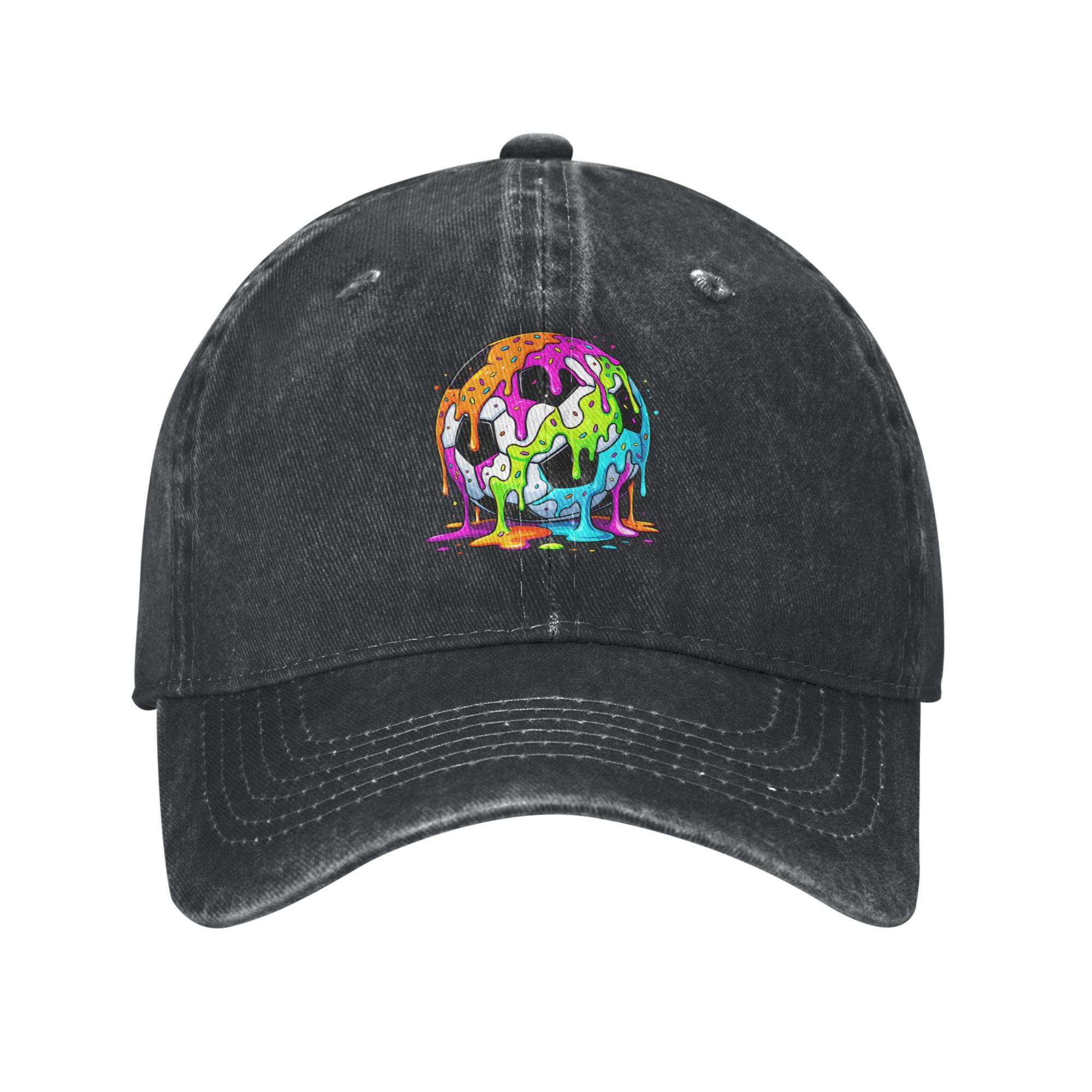 Soccer Ball Drip Soccer Player Soccer Drip Boys Soccer Leisure Baseball Cap Hats Visor Protection Snapback Cotton Tops Gorras Adjustable