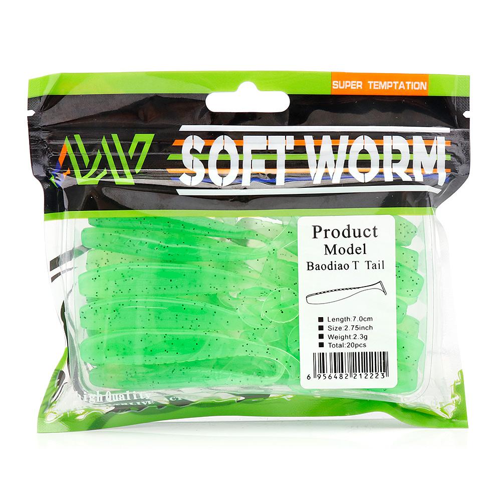 20pcs/lot 50mm 70mm Easy Shiner Shad Soft Lure Silicone Bait Artificial Fishing Lure Pike Wobblers Fishing Tackle Leurre