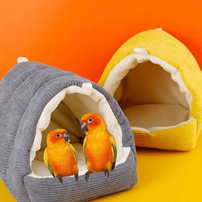 Papegaai Nest Warm Vogelnest Winterhuis Schuur Hut Hangende Hangmat Kooi Accessoires Pluche Schuilplaats Hamster Klein Huisdier Papegaai Nest