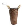 Retro Style Metal Flower Pot Vintage Buckets, Rustic Vases with Handles, Floral Containers, Wide Balcony Arrangement Holder Mouth Plant Display