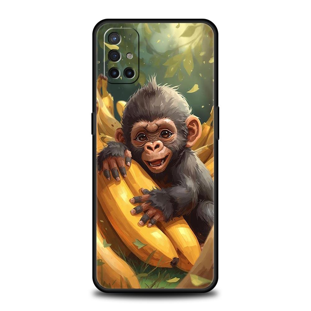 Phone Case For Oneplus 13R 13 12 10T 11 R10 Nord N100 N200 N10 9 9R CE 2 3 Z Pro Lite 5G Soft TPU Cover Monkey And Banana Capas