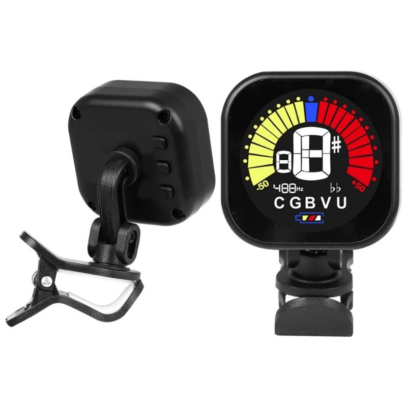 Rotating Guitar Tuner Professional Clip-On Tuner with Clear LCD Display Digital Electronic Tuner Guitar Accessories