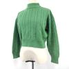 USED/80s-90s Vintage Fiorucci Long Sleeve Wool Sweater Women M Green Cable Knit
