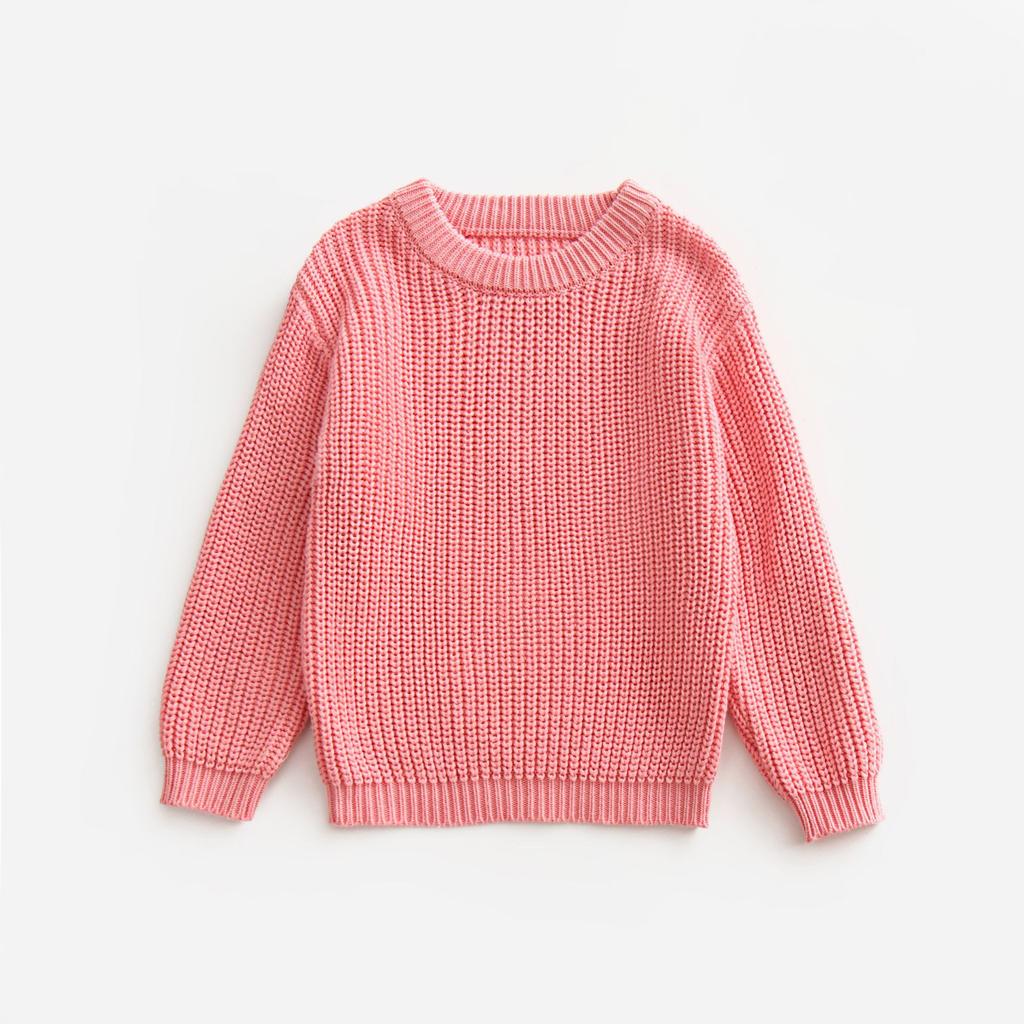 Loose Sweater Autumn and Winter Girls Baby Cute Round Neck Thick Needle Linen Pullover Knitted Bottoming Shirt