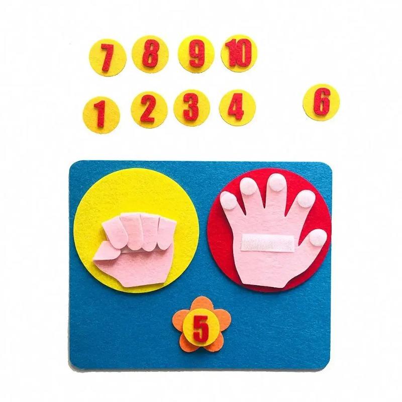 1 Set New Handmade Felt Finger Numbers Math Toy Preschool Children Counting Math Toy Teaching Aids DIY Craft Montessori for Kids