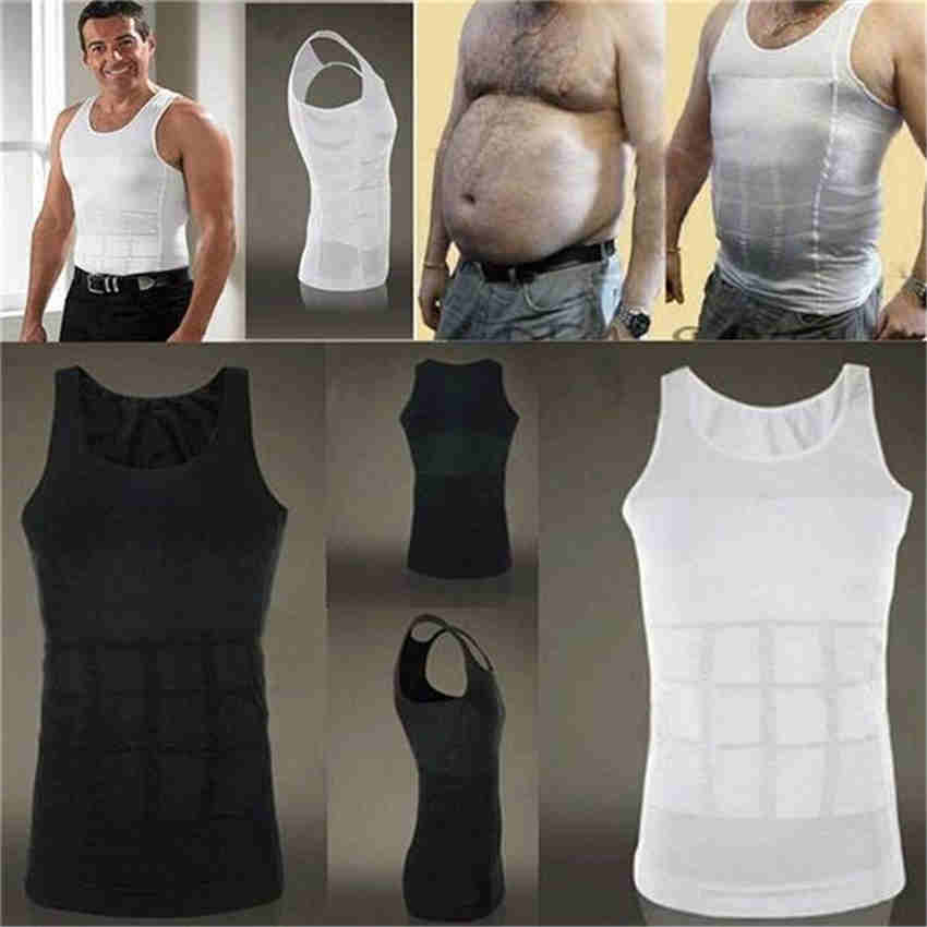 Mens Absorbent Underwear Fitness Body Shaper Tight Slimming Tummy Belly Cincher Vest