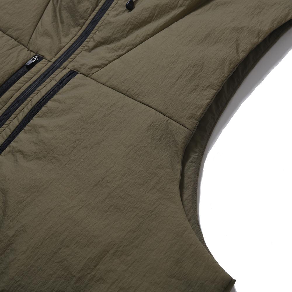 Moif [Aw23]Hooded Crop Vest / Mars