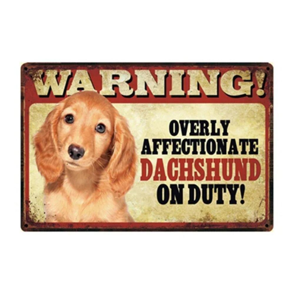 Cartel de Metal Divertido de Advertencia para Perros Decoración de Pared 20x30cm