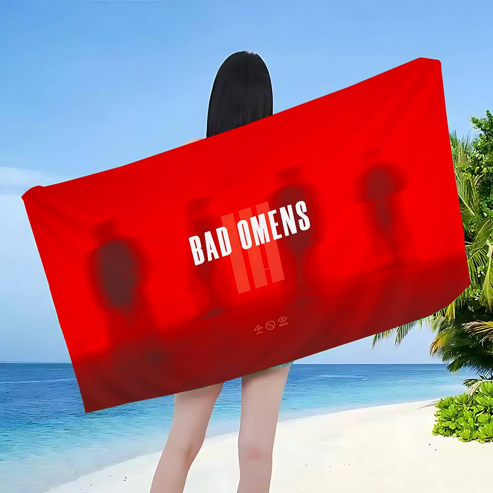 Band B-Bad O-Omens Anime Beach Swimming Towel Soft Absorbent Washcloth Children's Gifts for Kids Travel Camping Gym
