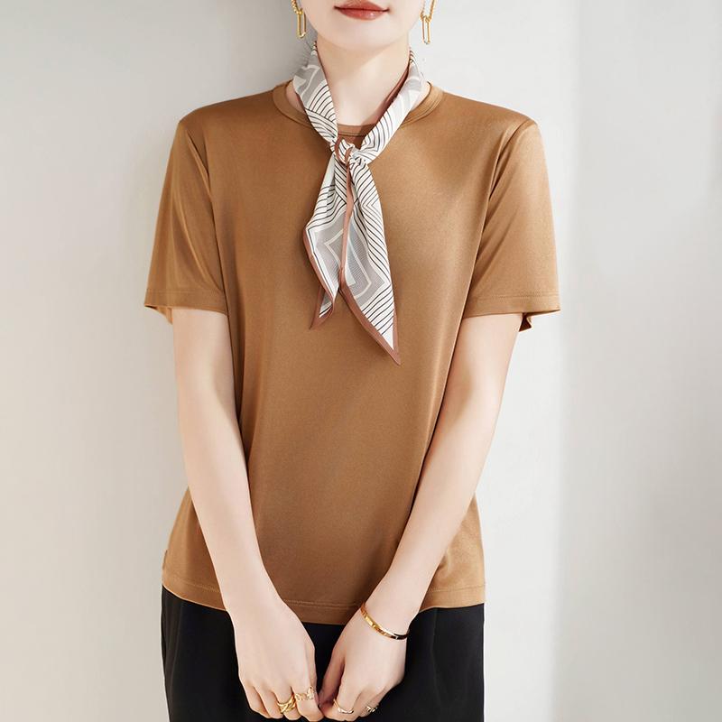 Summer Shirt for Women - 50% Mulberry Silk Blend | Wrinkle-Free & UV Protection | Luxe Lightweight Top